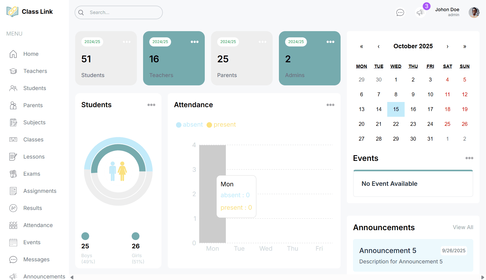 Class Link school management system