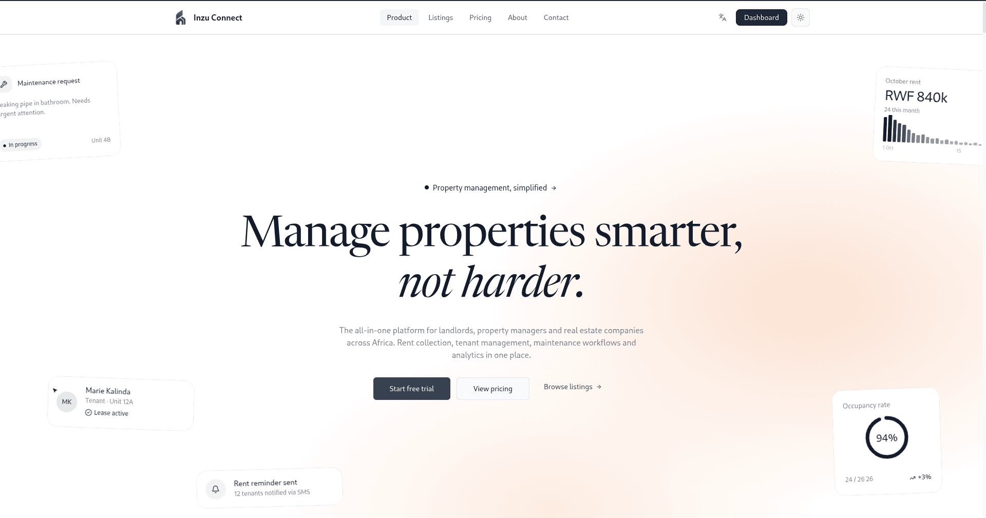 InzuConnect property management system